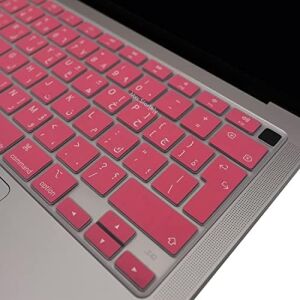 MacBook Air Klavye Koruyucu Arapça Baskılı Uk Iso Ters L Enter Uyumlu A1932 A2179 A2337 M1 | Avrupa Ingilizce Silikon Keyboard Cover Açık Pembe Açık Pembe