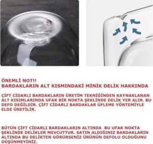 Çift Cidarlı Cam Kupa Ev Ofis Fincanı Isı Yalıtımlı Kulplu Cam Bardak (2 Adet 500 Ml)