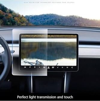 Tesla ile Uyumlu Model Y 15 Inç 2023 2024 Multimedya Auido Ekran Koruyucu Cam Film Çizilmez Araç Screen Protector