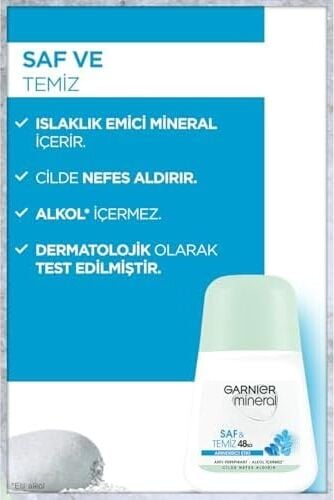 Mineral Saf&temiz Arındırıcı Etki Roll-On Deodorant