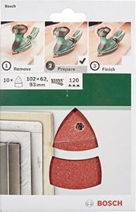 Accessories Zımpara Kağıdı (Çoklu Zımpara Makinesi Için, Farklı Malzemeler, 10 Adet, 102 x 62/93 Mm, Granülasyon 120)