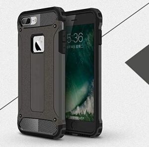 Apple iPhone 7 Plus ile Uyumlu Kılıf Çift Katman Koruyucu Crash Military Tank Kılıf - Siyah