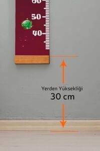 Çocuğa Hediye Uzay Tasarımlı Boy Ölçme Cetveli - Asılabilir Boy Ölçer - Duvar Bebek Boy Ölçer