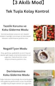 Freshguard Buzdolabı Koku Giderici ve Tazelik Koruyucu – Şarj Edilebilir Kompakt Tasarım, Filtre Gerektirmez, Gıdaların Daha Uzun Süre Taze Kalmasına Yardımcı Olur