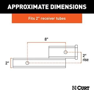Curt 45797 Treyler Bağlantı Adaptörü, 2 Inç Alıcı, 2 ''bırak Veya Yükselme, 7 Lbs, Parlak Siyah Toz Boya