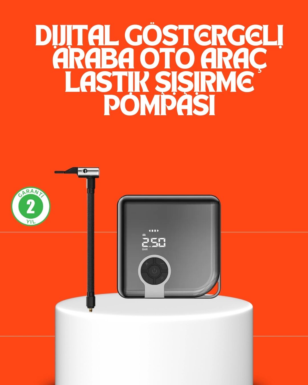 150 Psı Yüksek Basınç Kapasiteli Kablosuz Lastik Pompası