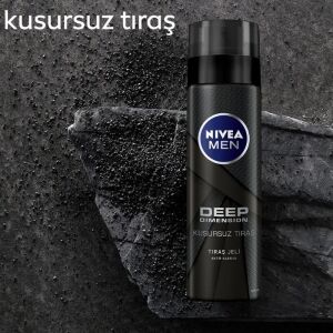 Men Erkek Tıraş Jeli Deep Dimension 200ML, Maxx Tech, Aktif Karbon, Kaygan Tıraş Deneyimi