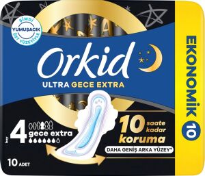 Ultra Hijyenik Ped Gece Ekstra (Boy 4) Ekonomik Paket 10 Adet Ped