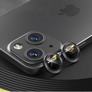 Safir Lens Safir Mercek Koruması iphone 11 ile Uyumlu Gerçek Safir Cam Kamera Lens Koruyucu Çelik Halka Hd 9d Kırılmaz Cam Renk : Siyah Çerçeveli