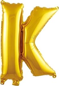 K Harfi 16 Inç Gold Renk Folyo Balon 36 cm (Altın)