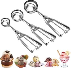 Dondurma ve Kurabiye Şekillendirme Kaşığı (3, Metal, 3ADET)