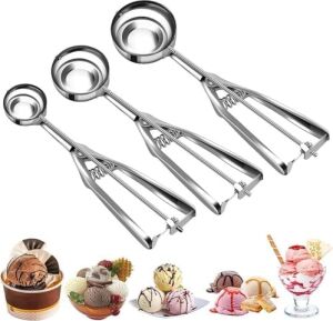 Dondurma ve Kurabiye Şekillendirme Kaşığı (3, Metal, 3ADET)