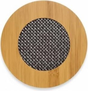 Yuvarlak Bambu Nihale – Metal Fileli, Isıya Dayanıklı Tencere ve Çaydanlık Altlığı (16,5 x 16,5 Cm)