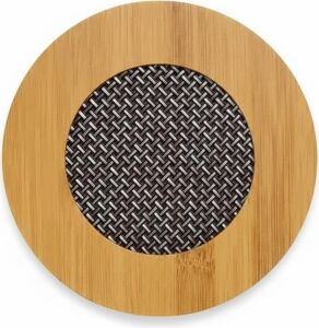 Yuvarlak Bambu Nihale – Metal Fileli, Isıya Dayanıklı Tencere ve Çaydanlık Altlığı (16,5 x 16,5 Cm)