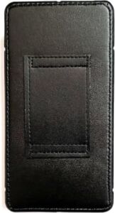 Kemere Takılan Lüks Suni Deri Telefon Kılıfı, Mıknatıslı, 17X8 Cm, Siyah