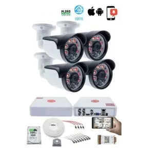 4 Kameralı Set 5mp Full Hd Güvenlik Kamerası Seti