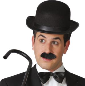 Charlie Chaplin Stil Yetişkin Şapkası – Siyah Melon Parti Şapkası