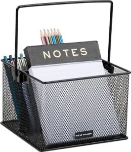Reader Network Mutfak Eşyaları Veya Aksesuar Kutusu, Saplı, Tezgah Veya Çalışma Masası Düzenleyici, Metal Izgara, 2 Adet, 25,4 cm U x 17,8 cm G x 12,1 cm Y, Siyah