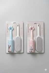 Tüy Toplama Seti 2’li | 60 Yaprak Yapışkanlı Rulo + Kumaş Tüy Temizleme Fırçası | Kedi Köpek Tüy Toplayıcı