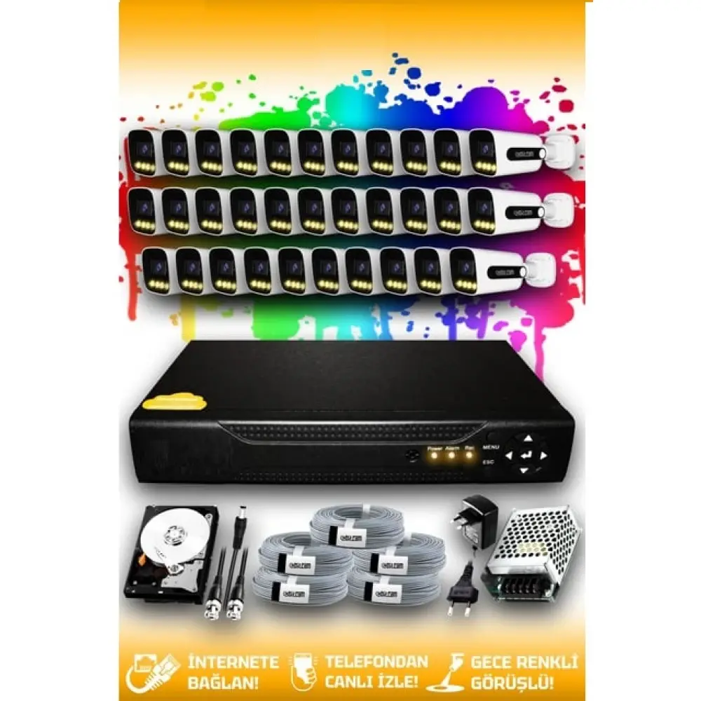 32 Kameralı Ahd 5MP Güvenlik Sistemi