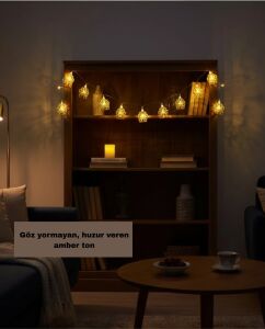 Dekoratif Ramazan LED Işık Pilli Cami Tasarımlı Zincir Aydınlatma