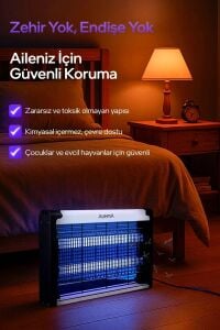 Çift Ampullü Elektrikli Sineklik Makinesi Sivrisinek Kovucu ve Yakalama Cihazı - Süpermarket