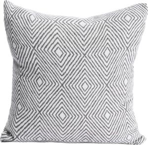 Lüks 100% Pamuk Dekoratif Desenli Kırlent Kılıfı 4 Adet Set 45X45 Cm, Kaliteli Pamuklu Kumaş Kırlent ve Minder Kılıfı (Açık Gri, 4 Adet 45X45 Cm)