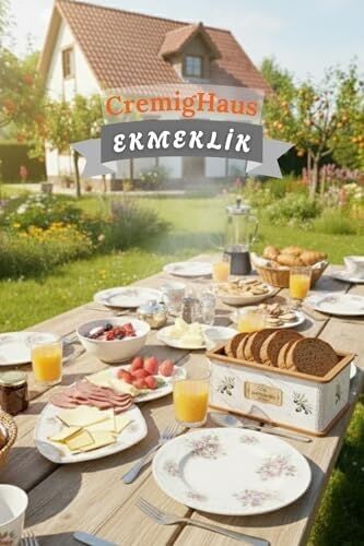 Geleneksel Tasarım Kapaklı Büyük Ekmeklik Dikdörtgen Ahşap Ekmek Sepeti Mermer Desenli