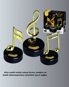 Altın Sol Anahtarı Müzik Kutusu Döner Mekanizmalı