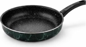 30 cm Teflon Tava, Yapışmaz Yüzey, Homojen Isı Dağılımı, Ergonomik Sap, Yeşil Mermer Desen