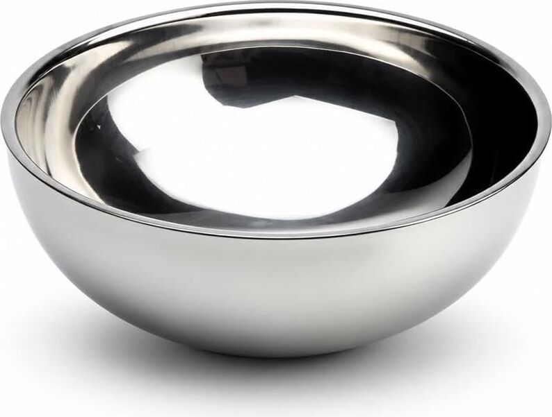 Paslanmaz Çelik Çift Katmanlı Çerez Kasesi 10’lu Set 11,5 cm Isı Yalıtımlı Çelik Kase Kahvaltılık Çorba Çerez Meyve Yoğurt Servis Kasesi Kaymaz Dayanıklı Metal Mutfak Kasesi