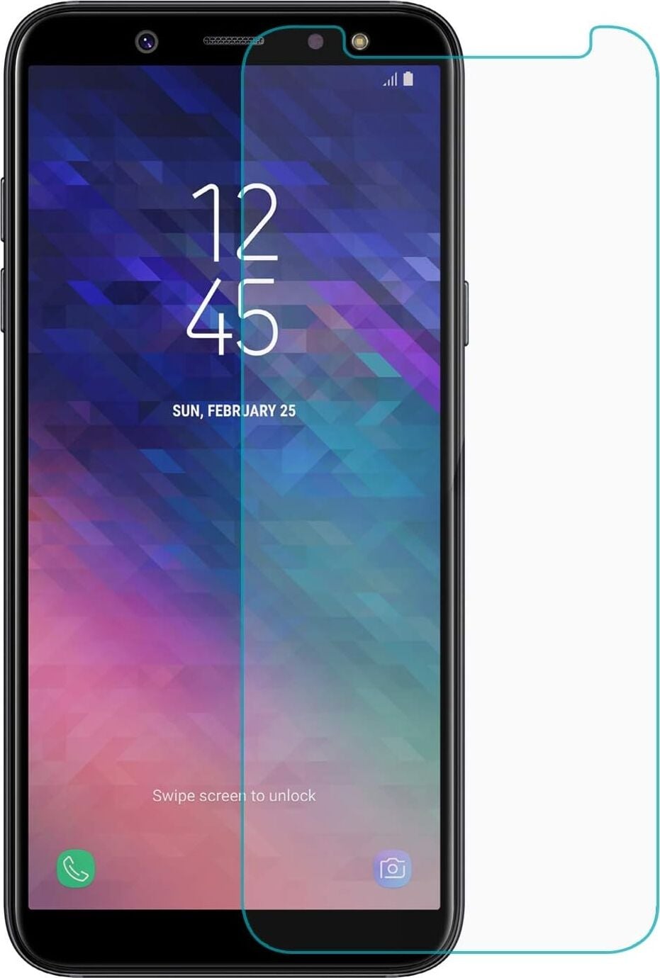 Galaxy A6 2018 Temperli Cam Ekran Koruyucu Kırılmaz Film [galaxy A6 2018 ile Uyumlu Ekran Koruyucu - Şeffaf]