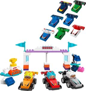 LEGO Duplo Kasabası F1 Takımı Yarış Arabaları ve Sürücüler 10445