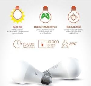 10'lu LED Ampul 5W Sarı Işık E27 (3000K 220-240V)