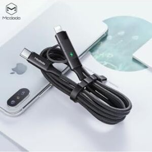CA-7120 2'si 1 Arada 60W Usb-C - Lıghtnıng+Type-C Veri Kablosu Led'li 1,2m