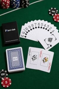 Mavi Pvc Plastik Su Geçirmez Jumbo Blackjack Iskambil Oyun Kağıdı CIN642MV
