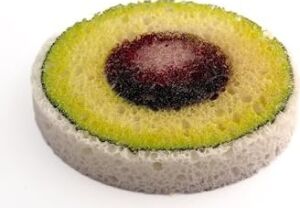 Magic Sponge Şişen Sihirli Sünger Avokado Desenli, Su Ile Temas Ettiğinde Sünger Formunu Alır, Defalarca Kullanılabilir Sürdürülebilir