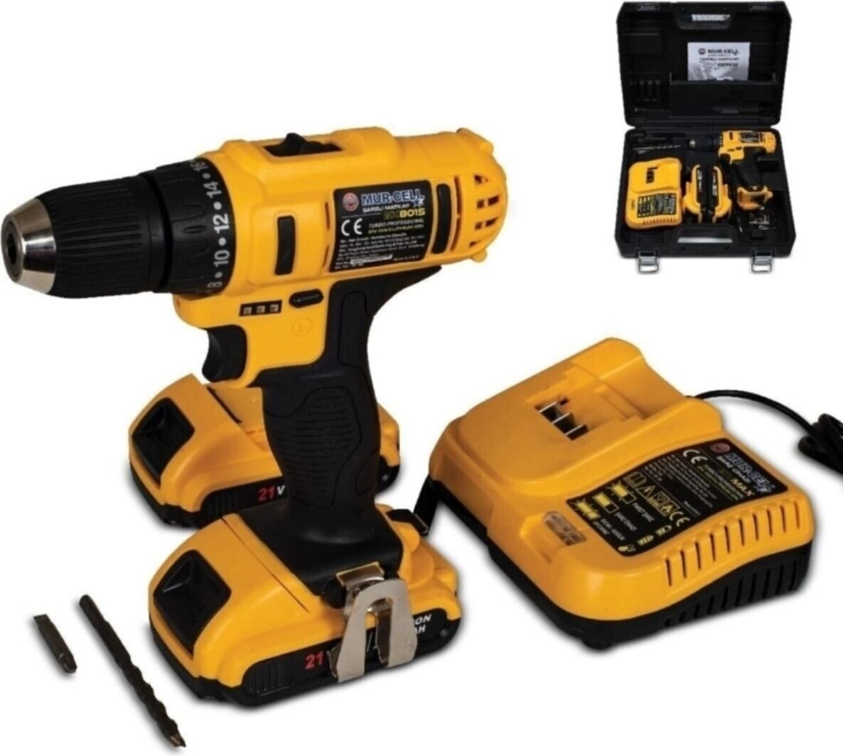 Darbeli Matkap 1000 Watt 20 Volt Çift Akülü Anahtarsız Mandren Kablosuz 2 Yıl Garantili