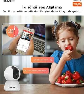 Onvec Akıllı Kamera X100, 1080P Full Hd, Hareket Tespit ve Takibi, 360°, 5m Gece Görüşü, Çift Yönlü Sesli Iletişim, Bulut/yerel Depolama, Iç Mekan Wi-Fi Güvenlik Kamerası