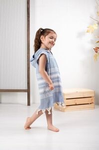 Formeya Çocuk Bornoz PANÇO%100 Pamuk Plaj Havlusu Peştemal