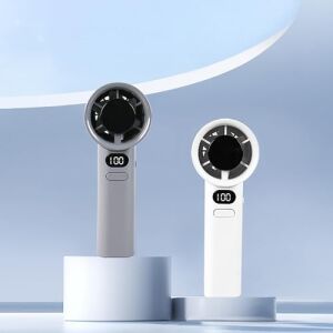 Senon M11 Dijital LED Göstergeli Portatif Fan Mini Vantilatör Soğutucu El Fanı (Gri)