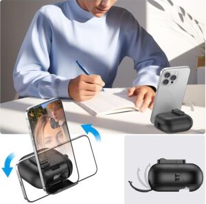 Galaxy Buds 3-Pro-3 Fe Için Guard-Stant Kulaklık Kılıfı Çizilme ve Darbe Önleyici Buds 3 Pro Koruyucu Rahat Tutuş Sağlayan Kilit Tasarımlı Deri Görünümlü Buds 3 Pro Kılıfı (Siyah)