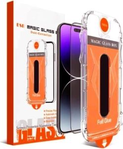 iPhone Ile Uyumlu Point Hizalama Aparatlı Darbe Emici ve Takılırken Camın Altında Kesinlikle Toz Bırakmayan Darbelere Karşı Ekstra Güçlü Ekran Koruyucu Cam (Iphone 15)