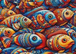 Mozaik Balıklar 1000 Parça Puzzle