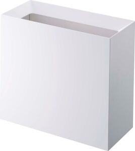Yamazaki Home Dikdörtgen 4 Galon Çöp Kutusu - Modern Çöp Çöp Çöp Sepeti Saplı, Tek Boyut, Beyaz