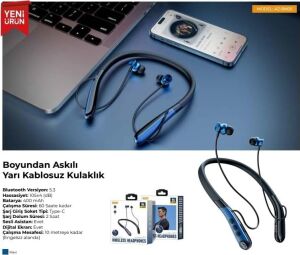 AZ-BN05 Boyun Askılı Bluetooth Kulaklık (400MAH, 60 Saat Bekleme)