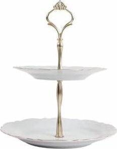 Altın Yaldız 2 Katlı Kurabiye Tabağı 21CM