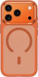 iPhone 17 Pro, Turuncu Çerçeveli Şeffaf Koruyucu Kılıf, Yüksek Kaliteli Telefon Koruma Silikon