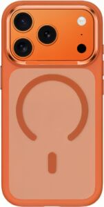 iPhone 17 Pro, Turuncu Çerçeveli Şeffaf Koruyucu Kılıf, Yüksek Kaliteli Telefon Koruma Silikon