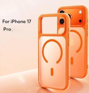 iPhone 17 Pro, Turuncu Çerçeveli Şeffaf Koruyucu Kılıf, Yüksek Kaliteli Telefon Koruma Silikon